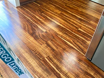 image of hardwood flooring being installed by RGL Handyman Svc.